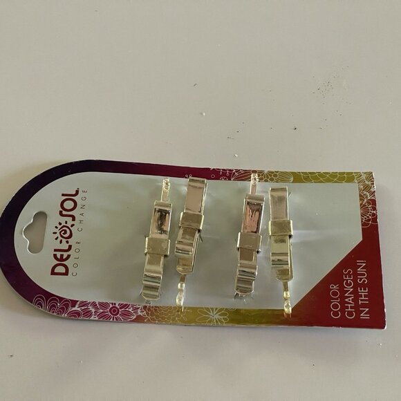 Del Sol Bow Color Changing Hair Pins Clips Changes In The Sun NEW - Picture 10 of 11